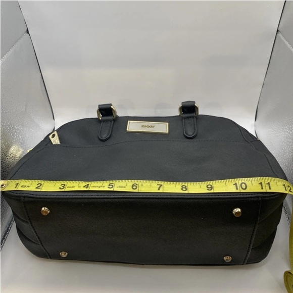 DKNY Black Textured  Top Zip Tote Handbag - Picture 8 of 16